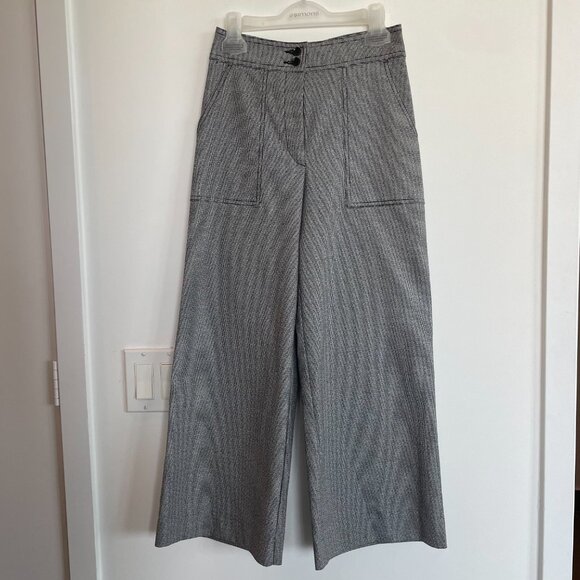 Black and White Wide Leg Pants - Picture 1 of 5